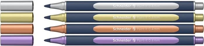 Roller, metalický, sada, 0,4 mm, SCHNEIDER "Paint-It 050", 4 rôzne farby 2