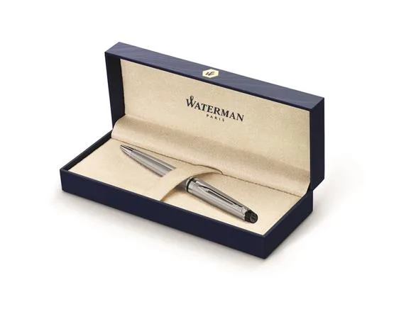 Guľôčkové pero, 0,7 mm, leštené kovoé telo pera, strieborný klip, WATERMAN "Expert III", modrá 5