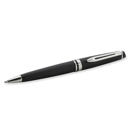 Guľôčkové pero, 0,7 mm, matné čierne telo pera, strieborný klip, WATERMAN "Expert III" , modrá 3
