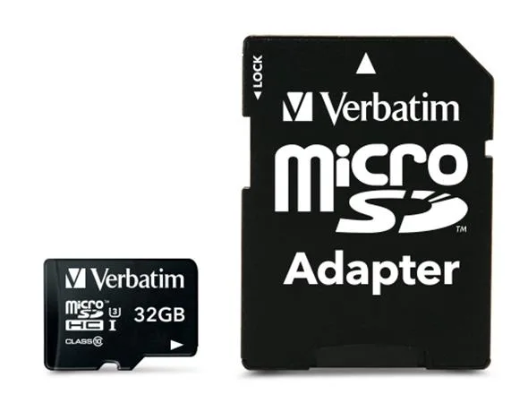 Pamäťová karta, microSDHC, 32 GB, CL10/U3, 90/45 MB/s, s adaptérom, VERBATIM "PRO" 2
