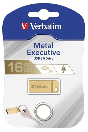 USB kľúč, 16GB, USB 3.2,  VERBATIM "Executive Metal", zlatá 2