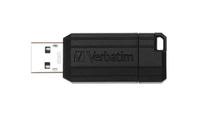 USB kľúč, 128GB, USB 2.0, 10/4MB/sec, VERBATIM "PinStripe", čierny 2