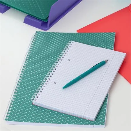 Špirálový zošit, A5, štvorčekový, 80 listov, ESSELTE  "Colour`Breeze", zelená 6