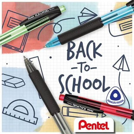 Guľôčkové pero, 0,35 mm, stláčací mechanizmus, PENTEL "Kachiri BK457", modrá 2