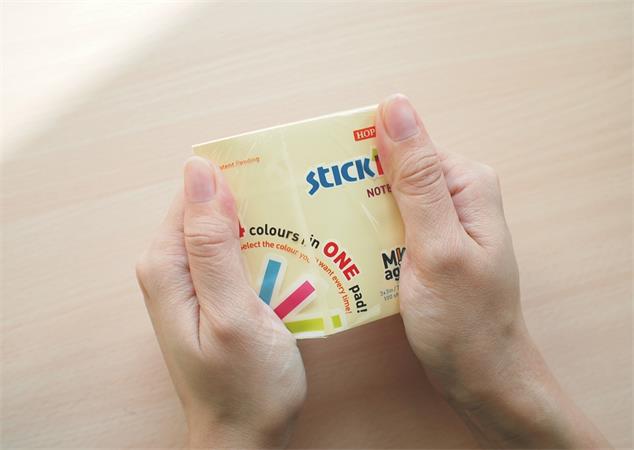 Samolepiaci poznámkový blok, 76x127 mm, 100 listov, STICK N „360°, zelená 8