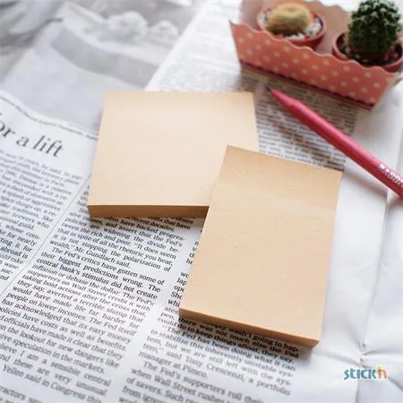 Samolepiaci poznámkový blok, 76x51 mm, 100 lap, STICK N "Kraft Notes", hnedá 2
