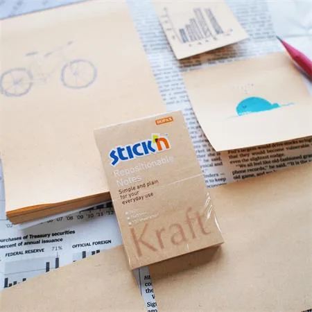 Samolepiaci poznámkový blok, linajkový, 150x101 mm, 100 listov, STICK N "Kraft Notes" 6