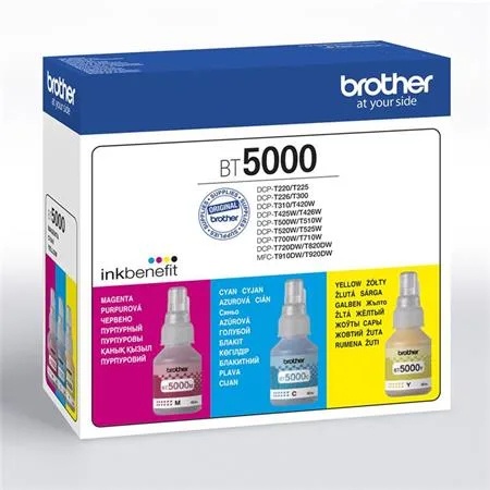 BT5000CMY náplň multipack do tlačiarní DCP T-300, 500W, 700W, BROTHER, c+m+y, 3*5k 3