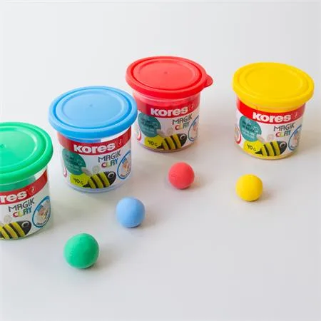 Plastelína,160 g, schnúca na vzduchu, 4 farby, KORES "Magic Clay" 5