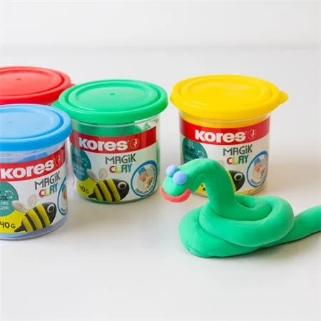 Plastelína,160 g, schnúca na vzduchu, 4 farby, KORES "Magic Clay" 6