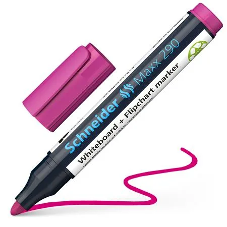 Popisovač na tabule a flipchart, 2-3 mm, kužeľový hrot, SCHNEIDER "Maxx 290", magenta 3