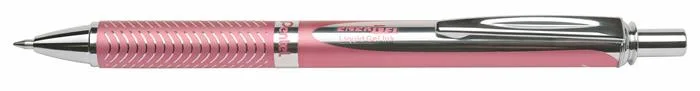 Gélové pero, 0,35 mm, stláčací mechanizmus, telo pera: ružová, PENTEL "EnerGel BL-407" modrá 2