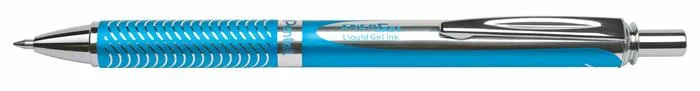 Gélové pero, 0,35 mm, stláčací mechanizmus, telo pera: modrá, PENTEL "EnerGel BL-407" modrá 2