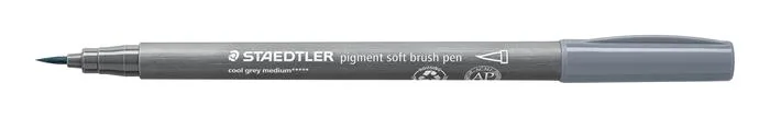 Fixka v tvare štetca, sada, STAEDTLER "Pigment 372", 6 rôznych odtieňov čiernej a sivej 3