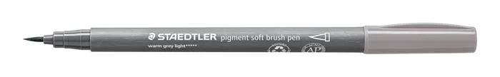 Fixka v tvare štetca, sada, STAEDTLER "Pigment 372", 6 rôznych odtieňov čiernej a sivej 5