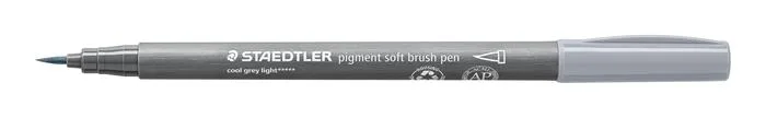 Fixka v tvare štetca, sada, STAEDTLER "Pigment 372", 6 rôznych odtieňov čiernej a sivej 6