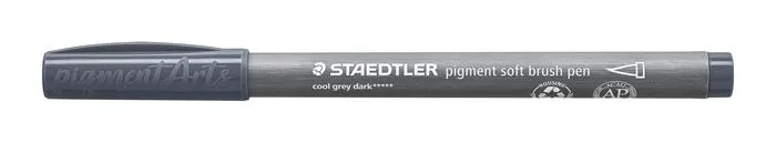 Fixka v tvare štetca, sada, STAEDTLER "Pigment 372", 6 rôznych odtieňov čiernej a sivej 7