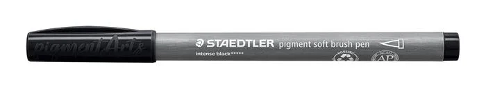 Fixka v tvare štetca, sada, STAEDTLER "Pigment 372", 6 rôznych odtieňov čiernej a sivej 8