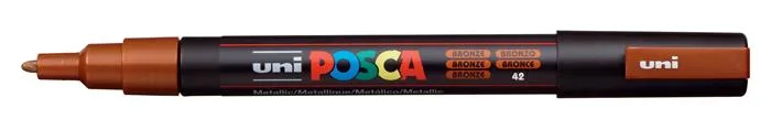 Dekoračný popisovač, 0,9-1,3 mm, UNI "Posca PC-3M", bronzová 2