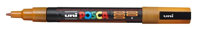 Dekoračný popisovač, 0,9-1,3 mm, UNI"Posca PC-3ML", lesklá oranžová 2