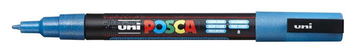 Dekoračný popisovač, 0,9-1,3 mm, UNI"Posca PC-3ML", lesklá svetlomodrá 2