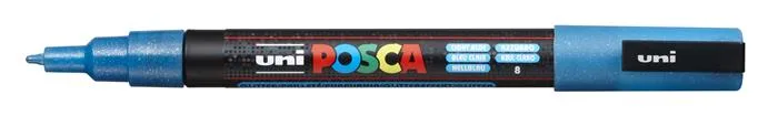 Dekoračný popisovač, 0,9-1,3 mm, UNI"Posca PC-3ML", lesklá svetlomodrá 2
