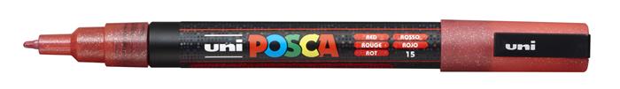 Dekoračný popisovač, 0,9-1,3 mm, UNI"Posca PC-3ML", lesklá červená 2