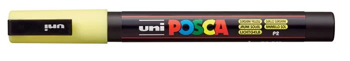Dekoračný popisovač, 0,9-1,3 mm, UNI "Posca PC-3M", žltá 2