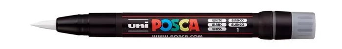 Popisovač v tvare štetca, UNI "Posca PCF-350", biela 2