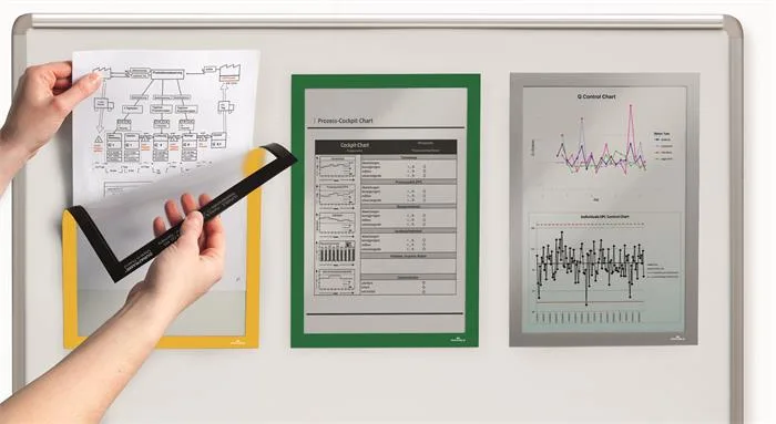 Informačný panel, A4, magnetický, DURABLE "DURAFRAME® MAGNETIC", žltá 5