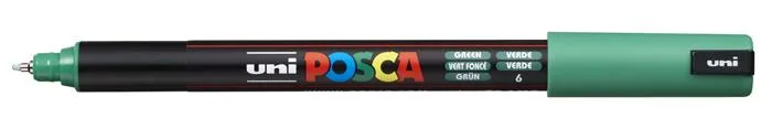 Dekoračný popisovač, 0,7 mm, UNI "Posca PC-1MR", zelená 2