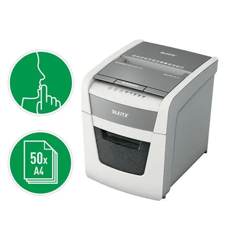 Skartovací stroj, krížový rez, 50 listov, LEITZ "IQ AutoFeed SmallOffice 50 P4 Pro" 7