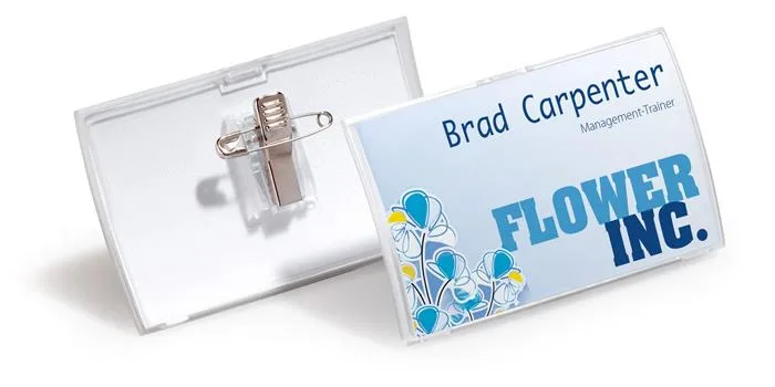Visačka, so sponou a špendlíkom, PP, 54x90 mm, DURABLE, "Click Fold" 2
