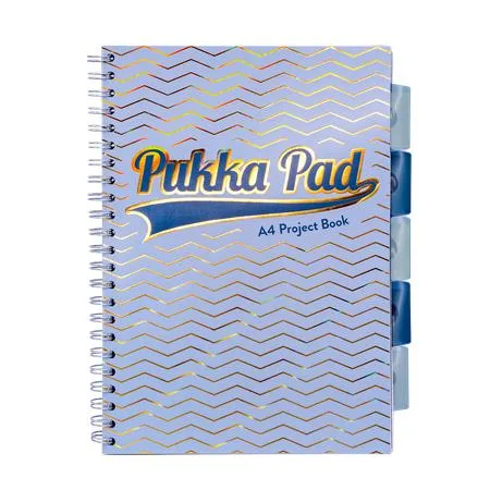 Špirálový zošit, A4, linajkový, s rozraďovačom, 100 listov, PUKKA PAD "Haze Project Book", rôzne farby 2