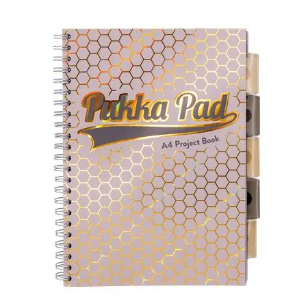 Špirálový zošit, A4, linajkový, s rozraďovačom, 100 listov, PUKKA PAD "Haze Project Book", rôzne farby 4