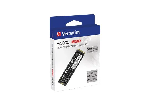 SSD (vnútorná pamäť), 512GB, PCIe NVMe M2, 3300/2500 MB/s, VERBATIM "Vi3000" 2