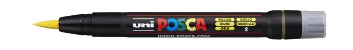 Štetcový popisovač, UNI "Posca PCF-350", žltá 2