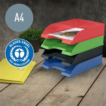 Odkladač, plastový, A4, LEITZ "Recycle", červená 3