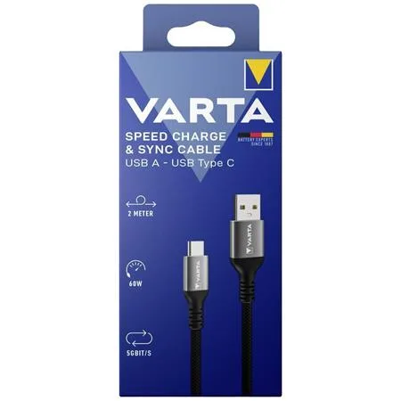 USB kábel, USB A – USB-C, 2m, VARTA 2