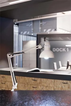 Stolová lampa, energeticky úsporná, s klipom, MAUL "Study", biela 5