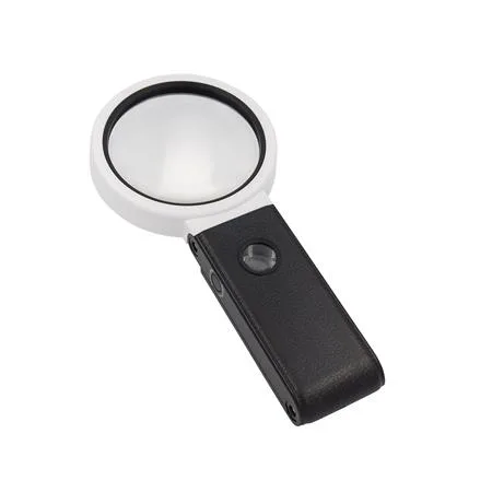 Lupa, 90 mm, so sklopným stojanom, LED svetlo, WEDO, čierna/biela 4