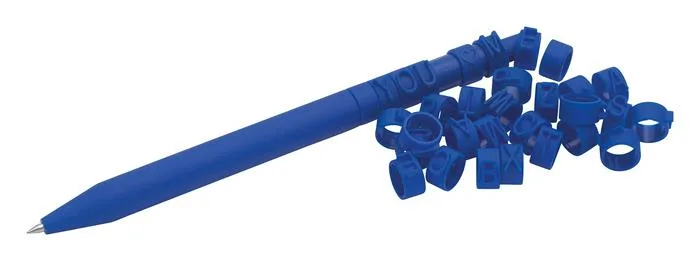 Gélové pero, stláčací mechanizmus, so 62 krúžkami na písmená, 2, WEDO "Letter Pen Puzzle", modrá 3