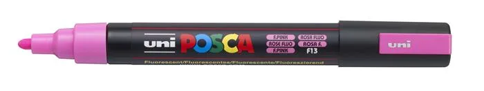 Dekoračný popisovač, 1,8-2,5 mm, UNI "Posca PC-5M", fluo ružový (F13) 2