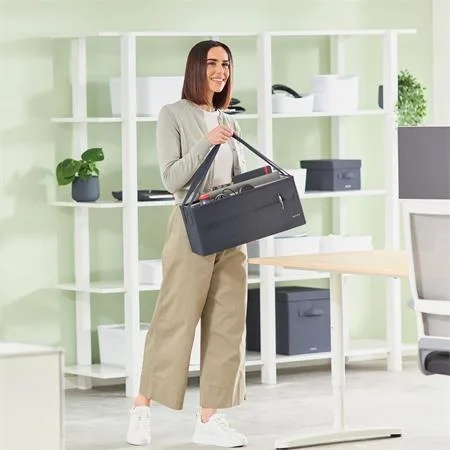 Prenosná taška, 3 priehradky, LEITZ "Fabric Hot Desking", zamatová sivá 8