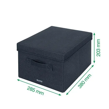 Úložný box, textilný, rozmer M, LEITZ "Fabric", zamatová sivá 7