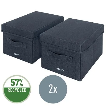 Úložný box, textilný, rozmer S, LEITZ "Fabric", zamatová sivá 3