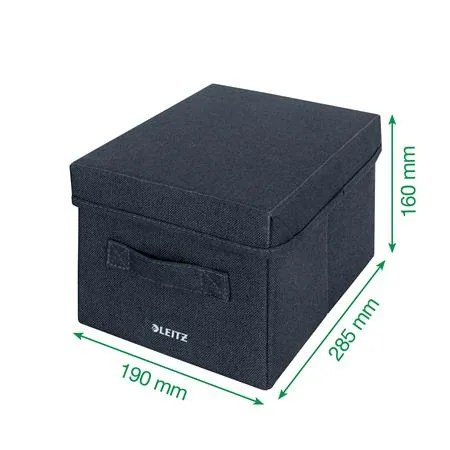 Úložný box, textilný, rozmer S, LEITZ "Fabric", zamatová sivá 7