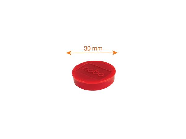 Magnetky, magnetické, pre biele tabule, 30 mm, 4 ks, NOBO, červená 2