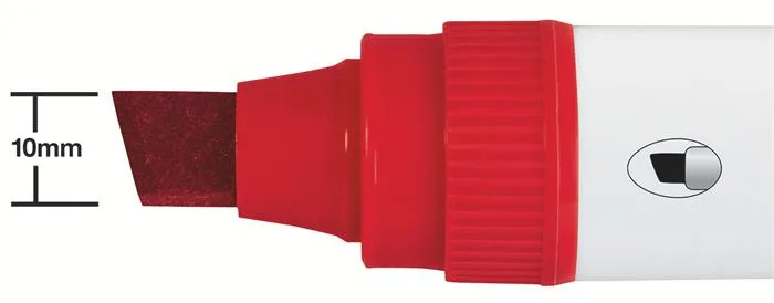 Popisovač na tabule, zrezaný hrot, 10 mm, NOBO "Glide", červená 3