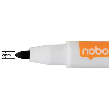 Popisovač na tabule, kužeľový hrot, 2 mm, s magnetickým uzáverom, NOBO, čierna 3